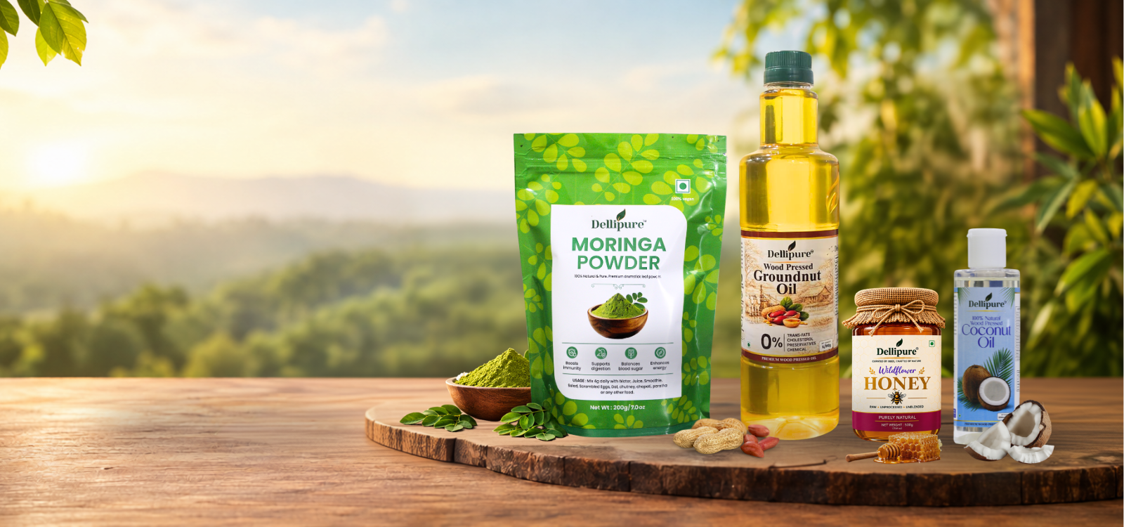 Dellipure wood pressed oils with natural ingredients